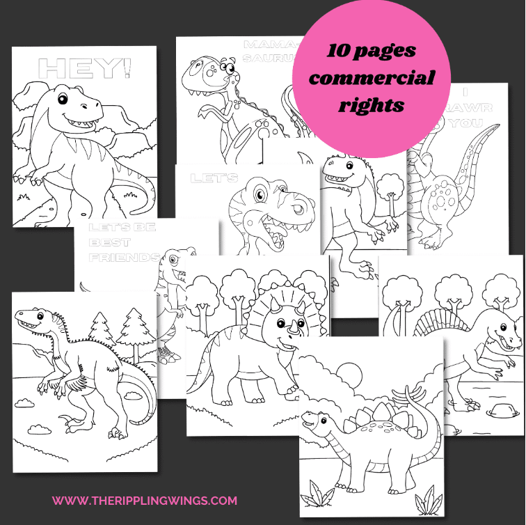 10 dinosaur coloring pages