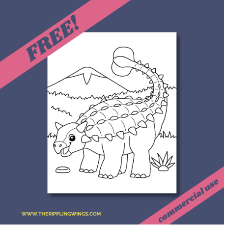 free dinosaur coloring page plr