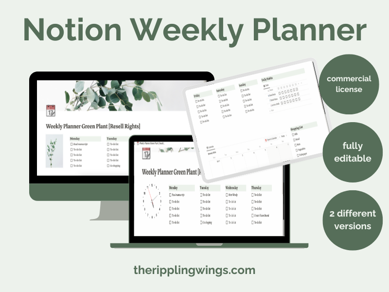 notion weekly planner
