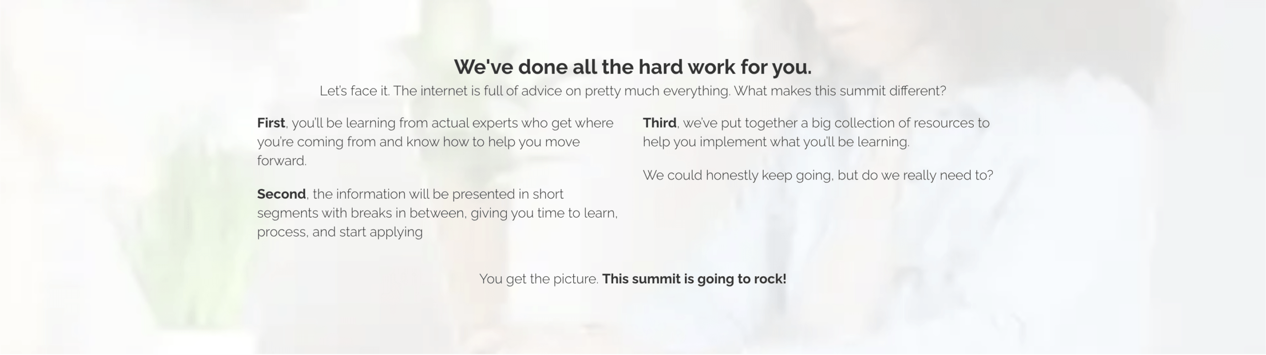 the hard work